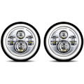 Pikkukuva 1 / 5: 2 Sarjaa 7 TUUMAN LED-ajovalot DRL/VILKKU/ALHAINEN/KORKEA VALO JeEP WRANGLER JK TJ CJ HUMMER H1 H2 CHEVY FORD 7 TUUMAN 6000K 140W IP67 Vedenpitävä H