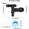 Miniatyrbillede 2 af 5: Sæt med 2 regnvandstankhaner med PTFE-tape IBC 3/4 \"flowhane, plastik reserveventil til tank til regnvandsopsamler