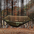 Miniatyrbilde 3 av 5: Enkeltheng med myggnetting Camping Hengekøye med myggnetting Utendørs bærbar Hengekøye Rask åpning Automatisk-Blå