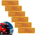 Pikkukuva 1 / 4: 6 tarran sarja 14,8 x 4,8 cm tarrat, keltainen suorakulmainen perävaunun heijastin pyörän lisävarusteeksi moottoripyörän perävaunuun kuorma-autoihin asuntovaunuihin aitoihin (