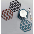 Miniatyrbillede 4 af 5: 6 stk. Retro-glasunderlag Geometriske silikoneglasunderlag Skridsikre glasunderlag Glasunderlag (2 typer)