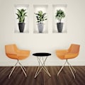 Pikkukuva 3 / 5: 3D-maljakon seinätarra - 3D-kasviseinätarrat olohuoneeseen - Vihreiden kasvien seinätarra, DIY 3D-vinyyli seinätarrat, jotka sopivat olohuoneeseen,