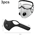 Miniatyrbild 2 av 5: 3-rums sportmask med utandningsventiler, justerbar dammskyddsmask för personligt skydd