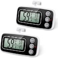 Miniatyrbild 1 av 5: 【Parti om 2】 kylskåpstermometer, digital kyl- och frysskåpstermometer med stor LCD-skärm, min/max-funktion, 3 stödmetoder, °C/°F Con