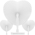 Miniatyrbilde 1 av 5: Sett med 20 vifter til bryllup, papir, hvite, hjerteformede for bryllupspose og bryllupsdekorasjon