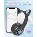 Pikkukuva 4 / 5: Bluetooth-lasten kuulokkeet HD-mikrofonilla/LED-valoilla (musta), 85 dB:n äänenvoimakkuudella rajoitetut lasten kuulokkeet, stereokuulokkeet lapsille älypuhelimeen, iP