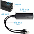 Miniatyrbilde 5 av 5: Gigabit Micro USB PoE Splitter Output 5V 2.4A, IEEE 802.3af Standard 10/100 / 1000Mbps Power Over Ethernet Splitter Adapter for Security IP Camera C