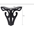 Miniatyrbild 5 av 5: Set med 4 svarta metallbordsben (10 cm höga) för moderna möbler soffa ben ersättning triangulära bordsben med skruvar för DIY-projekt, soffor, ta