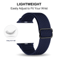 Miniatyrbillede 2 af 5: Egnet til Apple Watch-rem, justerbar stræk nylon flettet sportsudskiftningsrem, egnet til Iwatch-serien, blå (38/40/41mm)