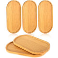 Miniatyrbillede 1 af 5: Bambusbakke, 5 stk. ovale bambusbakker, ovalt tebakke, rektangulære bambusbakker, bambusserveringsbakke til kopper, smykker, blomsterkrukker, kaffe