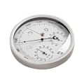Miniatyrbillede 4 af 4: Analogt vejrstation til indendørs og udendørs med ramme i rustfrit stål i elegant design - bestående af barometer, hygrometer og termometer（）