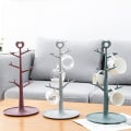 Miniatyrbillede 4 af 5: Krus holder træ, krus holder kaffekrus holder aftagelig arrangør krus stativ stativ bordplade krus træ hjem opbevaring krus kroge (Rose Red)