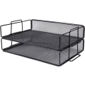 Miniatyrbillede 1 af 5: 2 stk. brevbakker/stabelbare metalnetbakker til skrivebord/multifunktionel arrangør/filholder til kontor,