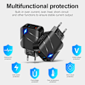 Miniatyrbilde 3 av 5: Dobbel USB QC3.0+2.1A Multi-port Rask Lading Mobiltelefonlader Dobbel Port Europeisk Standard