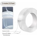 Miniatyrbillede 3 af 5: Nano Klæbende Solid Dobbeltklæbende Tape Uden Spor Nano Transparent klæbemiddel 30 mm 3 m 1 mm tyk
