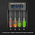 Miniatyrbild 4 av 5: 18650 batteriladdare 4 platser för 18650 21700 26650 litium AA AAA Nimh batteri