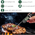 Miniatyrbild 2 av 5: Vikbar digital kökstermometer köttermometer med stor LCD-skärm och vikbar sond för grillning bif kött stek vin-b