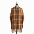 Miniatyrbilde 2 av 4: Vinter kvinners skjerf sjal kashmir tekstur dusk rutete stort oversized skjerf skjerf khaki