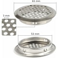Miniatyrbillede 2 af 5: 20 stk. 53mm rustfrit stål ventilationsgitter rundt mesh åndedræt deodoriserende til skab skab udstødningsluft udstødningsgitter ventilation til køkken