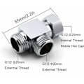 Miniatyrbilde 2 av 5: Dusjarm 3-veis messing Terk T for Step Driveur Standard - G1/2 tommers system Dusj Reservedel Dusjkontroll Splitter T Seta