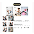 Pikkukuva 4 / 5: Joogatoeless-sukat, liukumattomat tarttujat ja hihnat pilates-, barre-, baletti-, bikram-pyöräilyyn, naisten treeniin, L