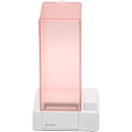 Miniatyrbillede 2 af 5: (Pink) Automatisk vatpinddispenser vatpindarrangør firkantet presset vatpindholder fnugfri tørrepude kosmetisk arrangør