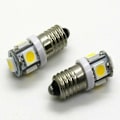 Pikkukuva 3 / 5: LED-lamput E10 9 V Valkoinen kylmä 5smd 0,5 W (kylmä valkoinen, 9 V) 10 kpl