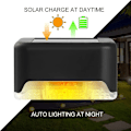 Miniatyrbilde 2 av 4: Vanntett utendørs solcellelampe for gjerde, sett med 4 stk kaldhvite solcellelamper, dekorasjoner for basseng, utendørstrapper, trinn, gjerder, rekkverk, kurs