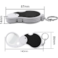 Miniatyrbillede 2 af 5: 1 stk. LED-lys forstørrelsesglas 5x belyst forstørrelsesglas sammenklappelig og bærbar med 45 mm diameter flip spejl
