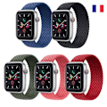 Miniatyrbild 2 av 3: Band för Apple Watch 42mm/44mm/45mm/49mm Series Ultra 8 SE 7 6 5 4 3 2 1 - Midnatt Grön Vävd Enkel Loop - Storlek S