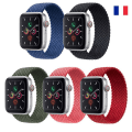 Miniatyrbild 2 av 3: Band för Apple Watch 42mm/44mm/45mm/49mm Series Ultra 8 SE 7 6 5 4 3 2 1 - Midnatt Grön Vävd Singel Loop - Storlek S