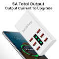 Miniatyrbild 3 av 4: Strömdriven USB-hubb, aluminium 6-portars USB-strömremsa hubb med extern 5V/2A strömförsörjning Multi-port USB-hubb,...
