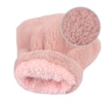 Miniatyrbild 2 av 5: Dam fingervantar vinter varma vinterkörning skrivmaskiner handskar bekväma lurviga varma halvfingerhandskar handkläder mjuk konstgjord päls (rosa)