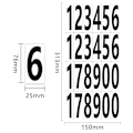 Pikkukuva 5 / 5: 30 kpl 7,6 cm postilaatikkotarroja numerot 0-9 ulkokyltteihin oviin ikkunoihin autojen osoitenumeroihin (musta)