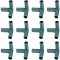 12-pack 16mm PVC 3-vägskoppling för växthusram