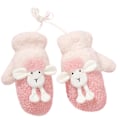 Miniatyrbilde 1 av 4: Vinterhansker Fluffy Animal Hansker Plysj Sau Hansker med Snøring Full Finger Hansker Vinter Varme Hansker, Rosa