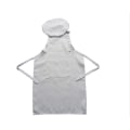 Miniatyrbilde 2 av 3: Hvit - Forkle + kokkehattesett, justerbart barneforkle med lommer for matlaging, baking og maling, for barn fra 4 til 12 år