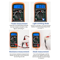 Miniatyrbilde 3 av 5: Multimeter, Ohmmeter og Amperemeter Digitalt Multimeter XL830L 2000 Teller Mini Multimeter Batteritester Strøm Spenning AC DC Motstand Summer