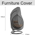 Pikkukuva 3 / 4: Ripustusnojatuolin suojus Puutarha Rattan Wicker Vedenpitävä Ripustusnojatuolin suojus Muna Liukukangas Tuoli Veden- ja pölynkestävä - 190 X 115cm (Musta)