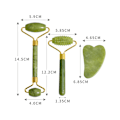 Miniatyrbild 2 av 5: 4 i 1 Set Jade Ansiktsmassage och Gua Sha Rollers, Grön Jade Roller med Ögonmassagerare, Jade Sten Ansikte Gua Sha, F Massager