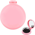 Miniatyrbild 1 av 5: Hårkam Mini Rund Fällbar Kam 1 Solid Färg Mjuk Söt Spegel Mini Bärbar Fällbar Kam (Rosa)