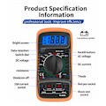 Miniatyrbilde 5 av 5: Multimeter, Ohmmeter og Amperemeter Digitalt Multimeter XL830L 2000 Teller Mini Multimeter Batteritester Strøm Spenning AC DC Motstand Summer