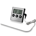 Miniatyrbillede 1 af 4: 'Køkken' Magnetisk Digital Kødmåler med Timer, Batteri Inkluderet Sort Sølv - Universal Ovn Kødmåler Grill Madtermometer