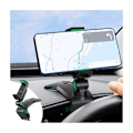 Miniatyrbilde 1 av 5: Multifunksjonell biltelefonholder for dashbord med 360° justerbar fjærklemme, passer for 3 til 7 tommers smarttelefoner (Svart-Grønn)