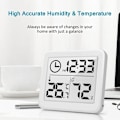 Miniatyrbild 3 av 5: Digital inomhustermometer hygrometer LCD C/F Temperatur Luftfuktighetsmätare Väckarklocka -10-70C