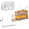 Miniatyrbild 2 av 5: Spårvagn 3D-pussel Trämodell Pussel för vuxna Mekanisk trämodell Byggsats Laserutskuren Pussel för vuxna