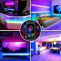 Miniatyrbillede 2 af 4: LED-lysstribesæt 12V5050RGB musikrytmelysstribe (en til tre 15 meter med strømforsyning)