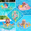 Miniatyrbillede 2 af 5: Baby svømmeflåd, oppustelig babyflådring med sæde og vandpistol Baby pool flåd sommer udendørs vandlegetøj svømmeflåd til småbørn K