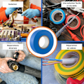 Miniatyrbillede 4 af 5: Sort elektrisk isoleringstape - 17 mm x 10 m - modstandsdygtig, selvklæbende - beskyt, bundt, reparer kabler - 1 rulle