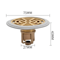 Miniatyrbilde 4 av 5: 2 stk. dusjplugg i kobber mot lukt for hulldiameter 27-55 mm - si farvel til irriterende lukter på badet ditt takket være denne innovative vannlåsen